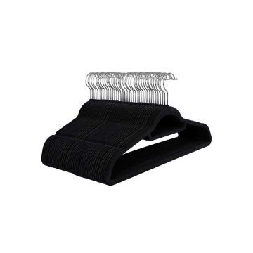 Velvet hangers 50 pcs., black