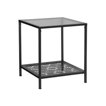 Glass coffee table with floral pattern