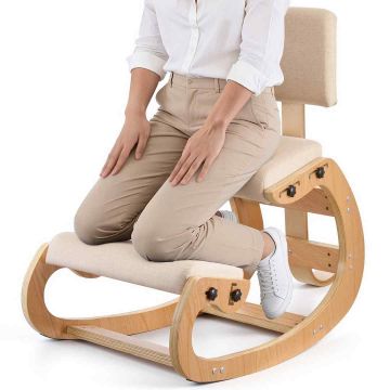 Kneeling chair VEVOR QDQY-05, with backrest, White, 98.5 × 86 × 54 cm