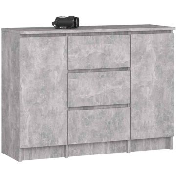 Komoda AKORD K100, 2 drzwi, 3 szuflady, brąz, 101 × 76 × 35 cm