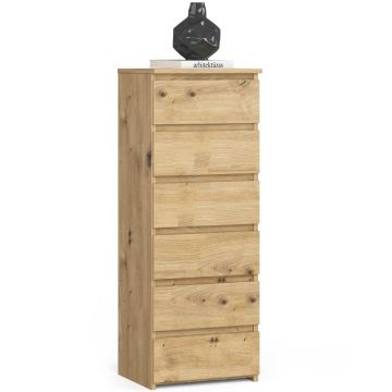 Komoda CL6, 6 szuflad, brązowa, 40 × 109 × 35 cm