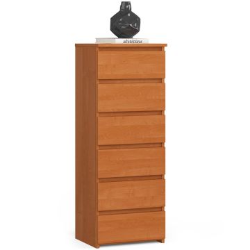 Komoda CL6, 6 szuflad, brązowa, 40 × 109 × 35 cm