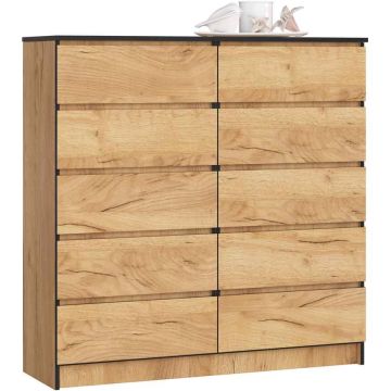 Komoda K120, 10 szuflad, 120 × 121 × 40 cm