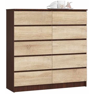 Komoda K120, 10 szuflad, różne kolory, 120 × 121 × 40 cm