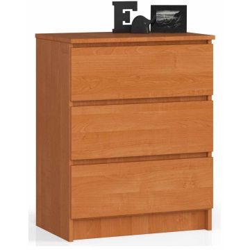 Komoda K60, 3 szuflady, kolor olcha, 60 × 77 × 40 cm