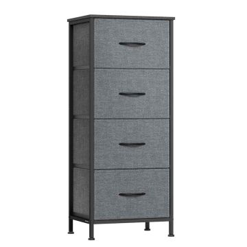 Komoda SONGMICS, 4 szuflady z materiału, szara, 39,6 × 95,2 × 30 cm