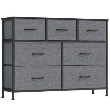 Komoda SONGMICS, 4 szuflady z materiału, szara, 98,8 × 73,7 × 30 cm