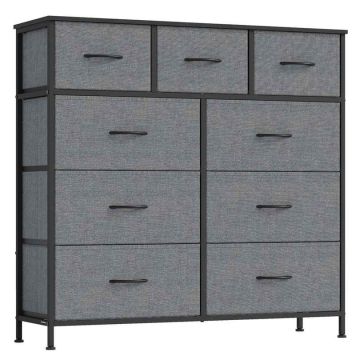 Komoda SONGMICS, 4 szuflady z materiału, szara, 98,8 × 73,7 × 30 cm