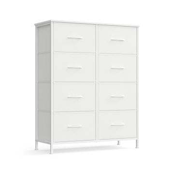 Komoda SONGMICS LGS124BH04, 8 szuflad, biała, 76,7 × 95,2 × 30 cm