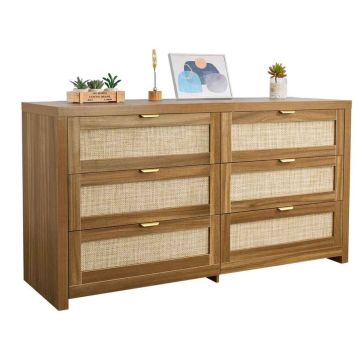 Komoda VEVOR KLTC-01, 6 szuflad, brązowa, 144,5 × 79,5 × 45 cm