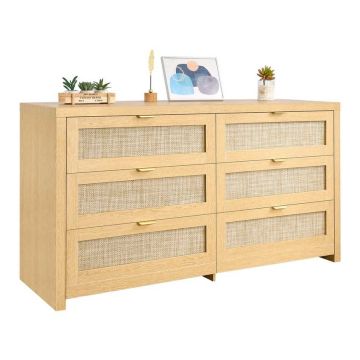 Komoda VEVOR KLTC-02, 6 szuflad, 144,5 × 79,5 × 45 cm