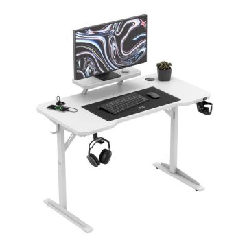 Biurko komputerowe Mark Adler Leader 5.1 z półką na monitor, białe