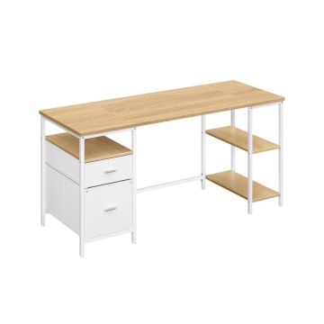 Biurko komputerowe VASAGLE LWD047B16, 2 półki, 160 × 76 × 60 cm
