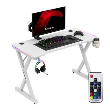 Biurko komputerowe do gier Huzaro Hero 2.3 RGB, białe
