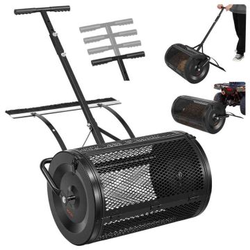 Compost spreader VEVOR, 4 height positions, Black, 70 × 40 × 125 cm