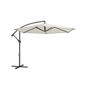 SONGMICS Parasol wspornikowy, piasek, Ø 350 × 250 cm