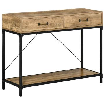 Konsola z szufladami Homcom 100x35x76,5cm, jasnobrązowy/czarny