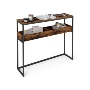 Konsola VASAGLE LNT091K01, 2 poziomy, 24 × 100 × 80 cm