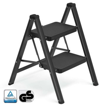 SONGMICS GSL102BZ01 drabina, 2 stopnie, 55 × 61,8 × 43,4 cm