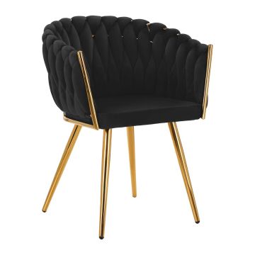 Cosmetic chair 4Rico QS-GW06G, black/gold
