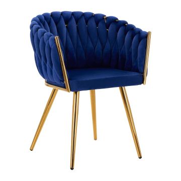 Cosmetic chair 4Rico QS-GW06G, blue/gold