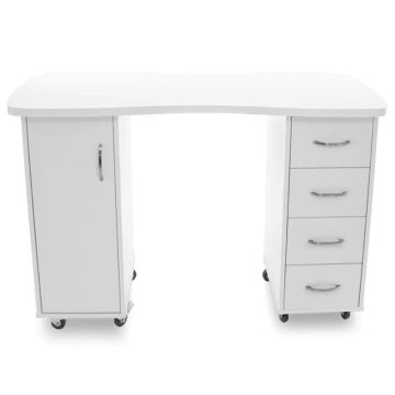 Cosmetic table "Activeshop 2027", 4 drawers, 1 cabinet, White, 121 × 80 × 46 cm