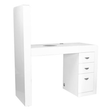 ACTIVESHOP vanity table with dust extraction system, left, White, 48 × 80 × 118 cm