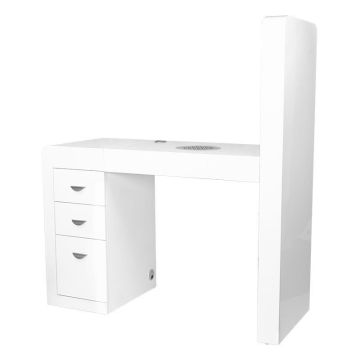 Vanity table, with dust extraction system, White, 118 × 80 × 48 cm
