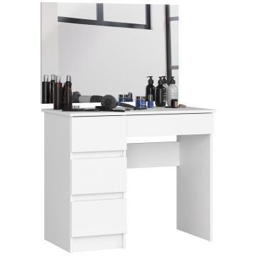 Stolik kosmetyczny AKORD T-6/SL, 4 szuflady, biały, 90 × 142 × 50 cm