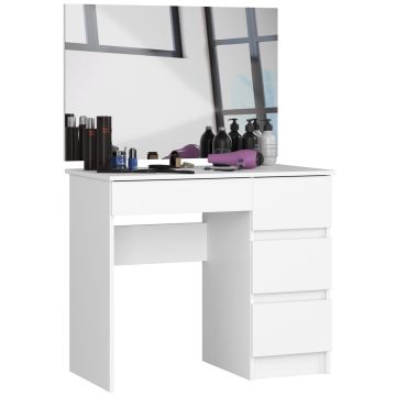 Stolik kosmetyczny AKORD T-6/SL, 4 szuflady, biały, 90 × 142 × 50 cm