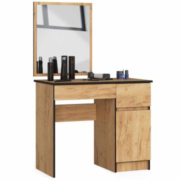 Toaletka z lustrem CLP P-2/SL, 2 szuflady, brązowa, 90 × 142 × 50 cm