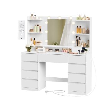 VASAGLE vanity table, 9 drawers, 40 × 107 × 144 cm