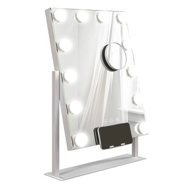 Lustro kosmetyczne, 12 diod LED, 36,5 × 45,5 × 8,5 cm