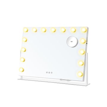 Lustro kosmetyczne SONGMICS, 15 diod LED, 58 × 43 cm