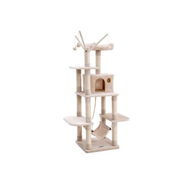 Scratching post with hammock 154 cm., beige