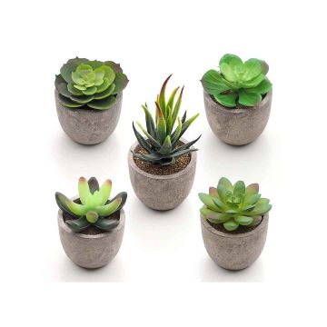 Set of artificial flowers in pots, 5 pcs.