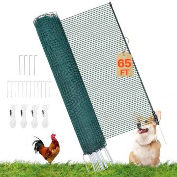 Temporary mesh fence VEVOR AL-FN-0920, 12 posts, Green, 20 × 0.9 m
