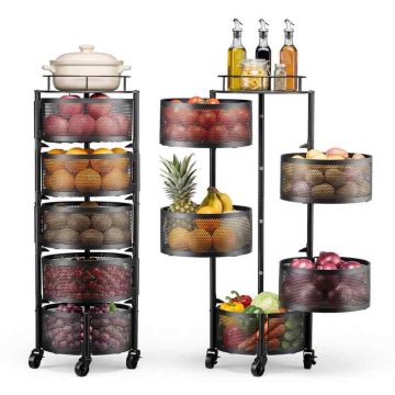 Storage trolley VEVOR BB-TC05, 5-tier baskets, Black, 34 × 94.2 × 31.5 cm