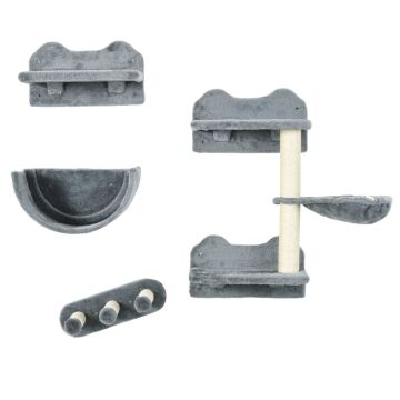PawHut 4-piece cat climbing wall, grey/beige