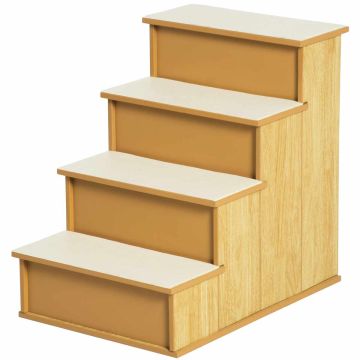 Schody dla zwierząt, 4 stopnie, brązowe, 40 × 59 × 54,2 cm