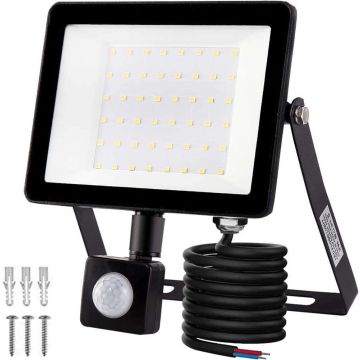 Reflektor LED z czujnikiem ruchu, 50W