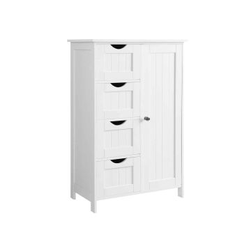 Bathroom cabinet with 4 drawers LHC41W, white