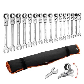 Flexible ratchet wrench set VEVOR JH0030BGY, 30 pieces