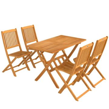Zestaw mebli ogrodowych Aosom 84K-054V90ND, 5 elementów, brązowy, 120 × 75 × 70 cm