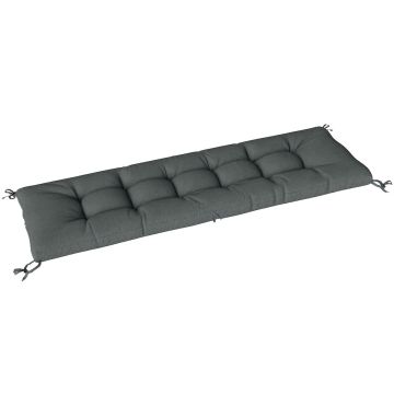 Outdoor seat cushion, 198x65x13 cm, dark grey