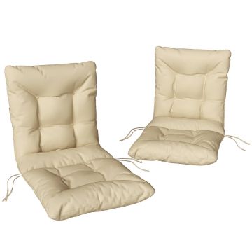 Outdoor seat cushions, 2 pcs, Sand, 120 × 50 × 8 cm