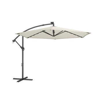 Parasol ogrodowy SONGMICS, 32 diody LED, piaskowy