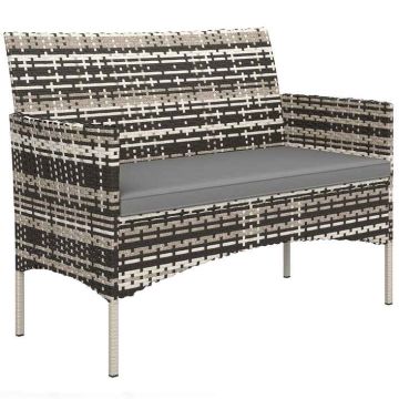 Sofa ogrodowa dwuosobowa, szara, 115 × 85 × 63 cm