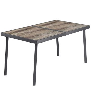 Outdoor table Outsunny 145x85x72cm., black/light brown