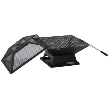 Palenisko z paleniskiem Outsunny 45x45x34cm., czarne